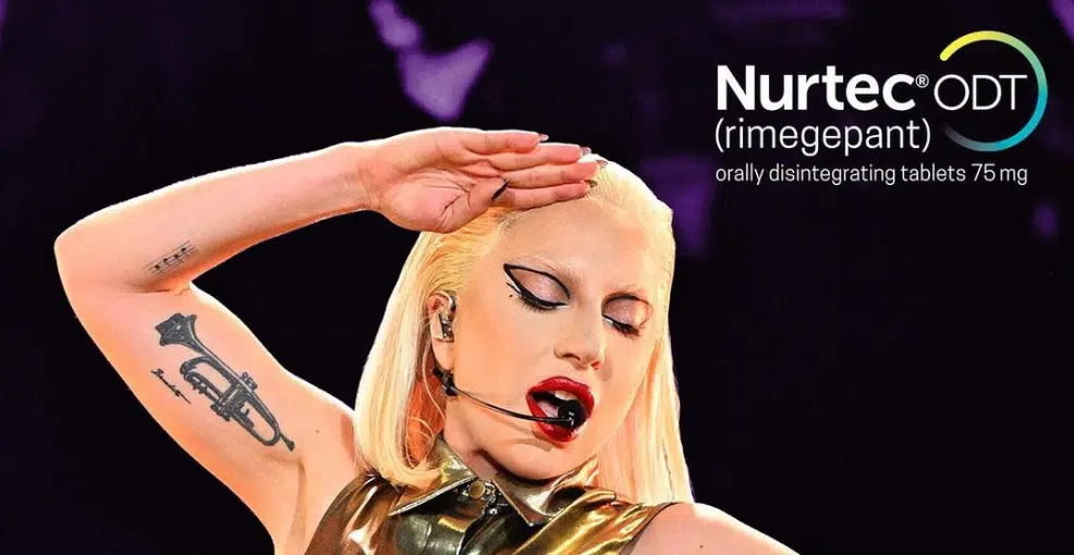 Lady Gaga is the new spokesperson for the migraine medication Nurtec