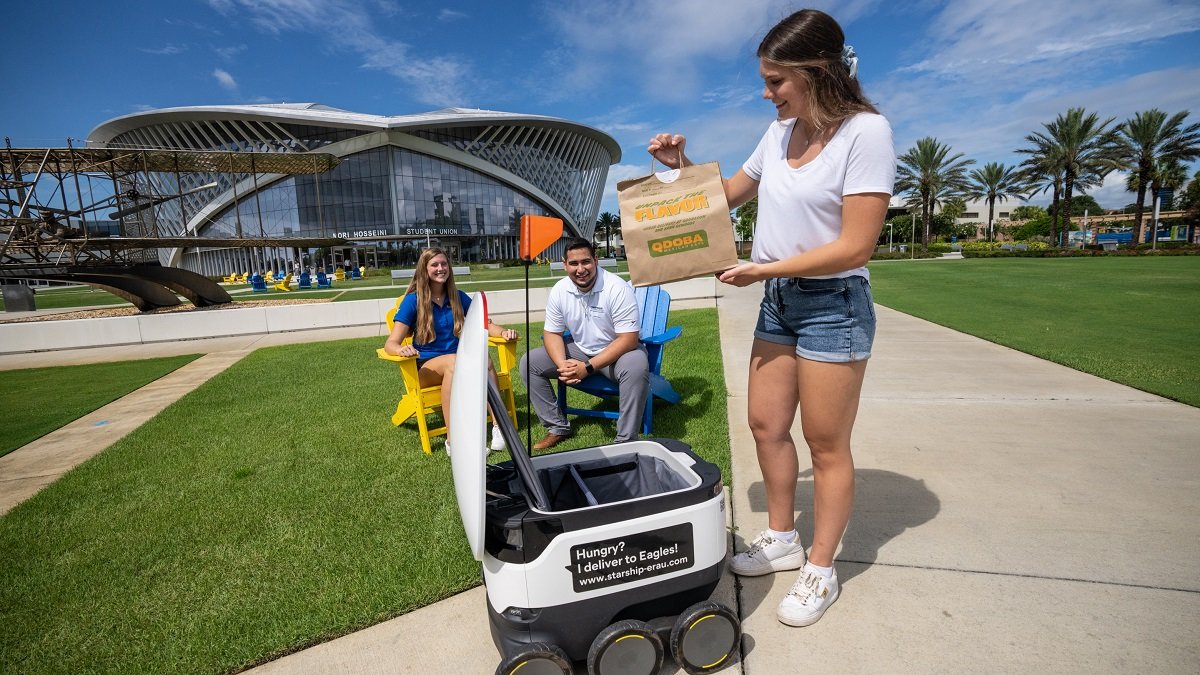 Embry-Riddle First Florida University With Robotic Delivery Service
